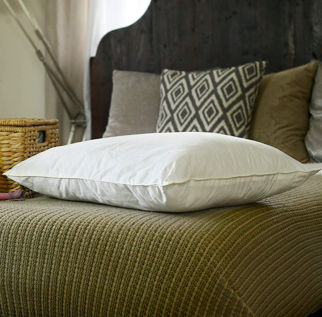 Silk Bedding Direct. Pair of Silk-Filled Pillows. Top Grade Long-Strand Mulberry Silk Wrapped Around a Microfiber Inner Core for Perfect Support. Queen Size, 30' x 20'. Rest Your Dreams on Mulberry Si