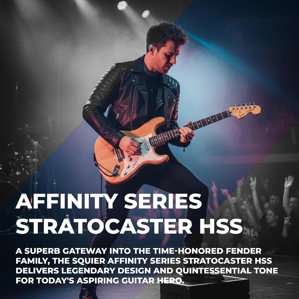 Squier Affinity Series FSR Stratocaster Electric Guitar, Natural, Laurel Fingerboard