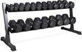 CAP 280 LB, 550 LB, 1200 LB Dumbbell Set with Horizontal 2-3 Tier Rack, Rubber Hex Free Weights, Home Gym Weight Set for Strength Training