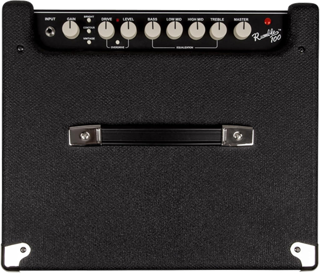 Fender Rumble 100 V3 Bass Amp for Bass Guitar, 100 Watts, with 2-Year Warranty 12 Inch Eminence Speaker, Overdrive Circuit, Tone Voicing, Effects Loop and Direct XLR Output