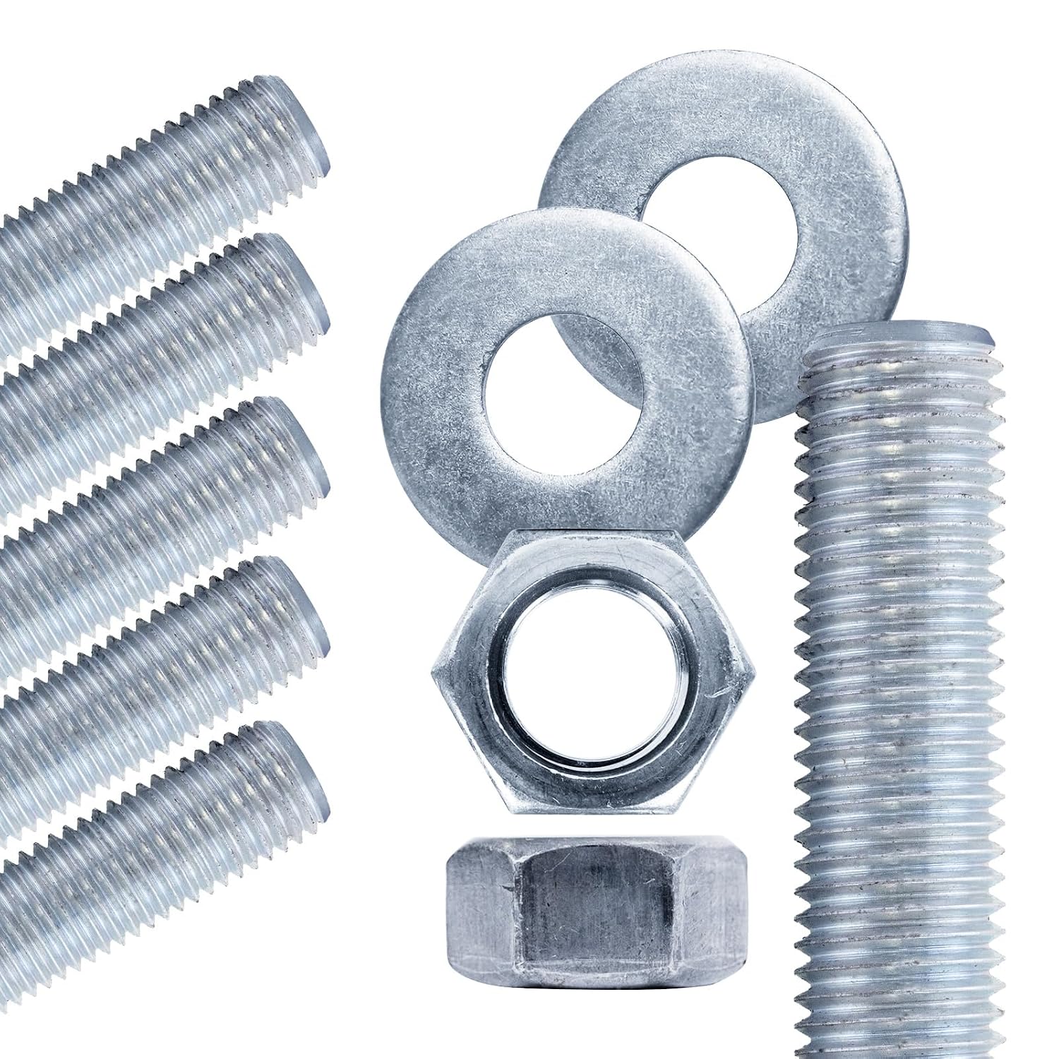 Conquest A307 Zinc Plated Threaded Rod 3/4'-10 x 36 Inches (6-Pack) - Coarse Threaded All-Thread Rods - Manufactured to ASTM A307 Standards