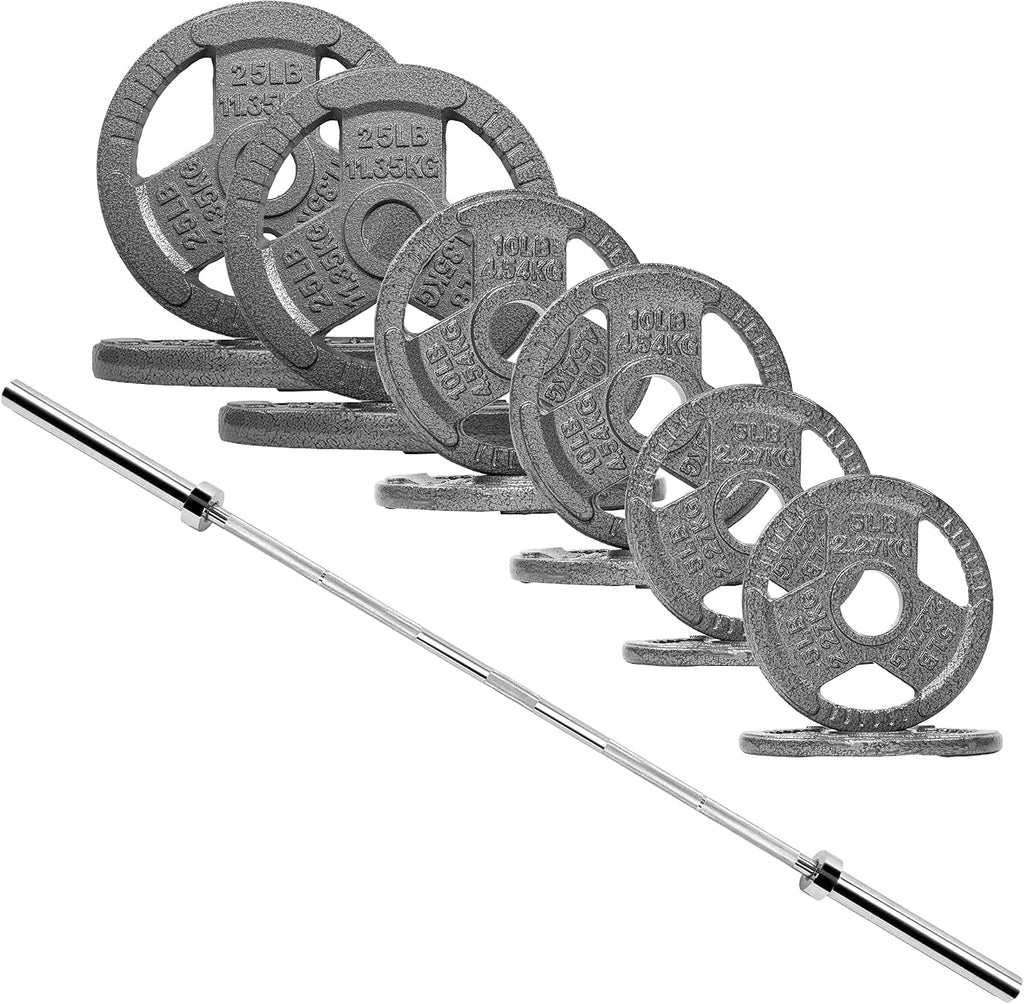 Signature Fitness 2-Inch Cast Iron Barbell Sets