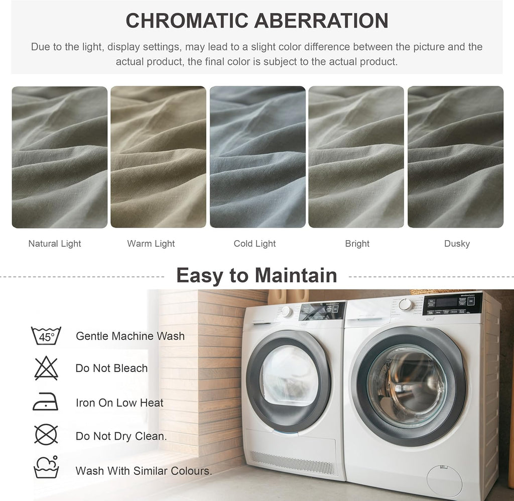 Simple&Opulence 100% Linen Duvet Cover Set, 3 PCS Natural French Flax Dove Grey Duvet Cover Queen Size, Breathable Soft Comfy Linen Bedding Comforter Cover with 2 Pillowcases(Dove Grey, 88'x92')