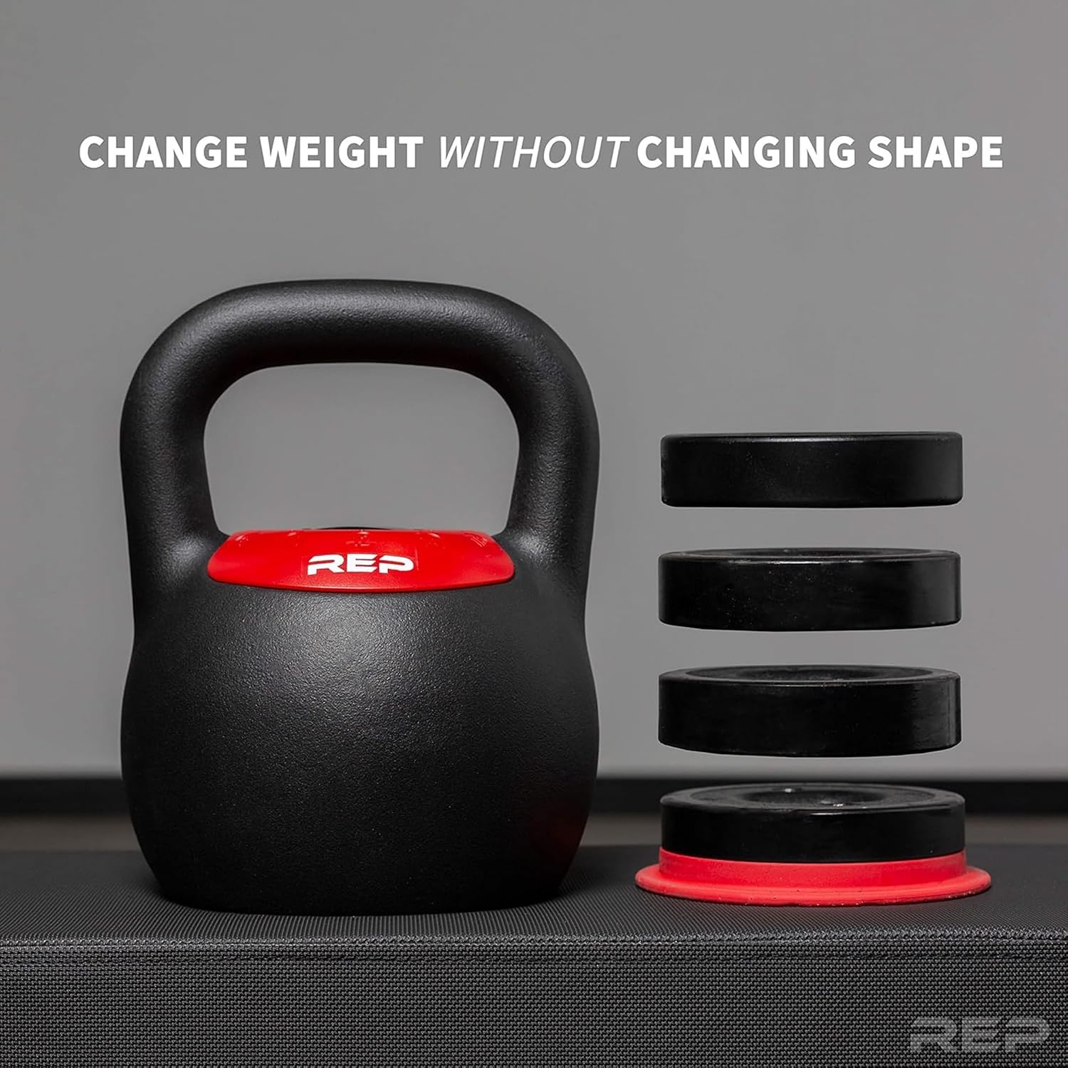 Rep Fitness Adjustable Kettlebell | Weight Set for Home Gym | Strength Training Equipment for Men & Women | Compact Steel Bell with Ergonomic Handle | 20–40 lb (9–18 kg) Variable Options