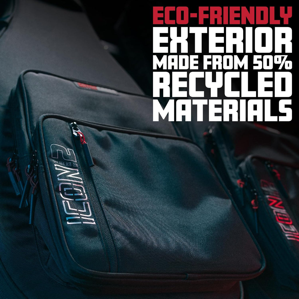Gator Cases ICON Take Two Series Premium Double Gig Bag for (2) Electric Guitars, TSA-Friendly Zippers, Black (G-ICONTTELEC-BLK)