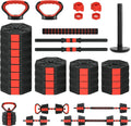 TROPOW 88lbs Adjustable Dumbbells Set, 4 in1 Free Weight Dumbbell Set of 2 Used as Barbell,Kettlebells,Fitness Exercises for Home Gym Suitable Men/Women