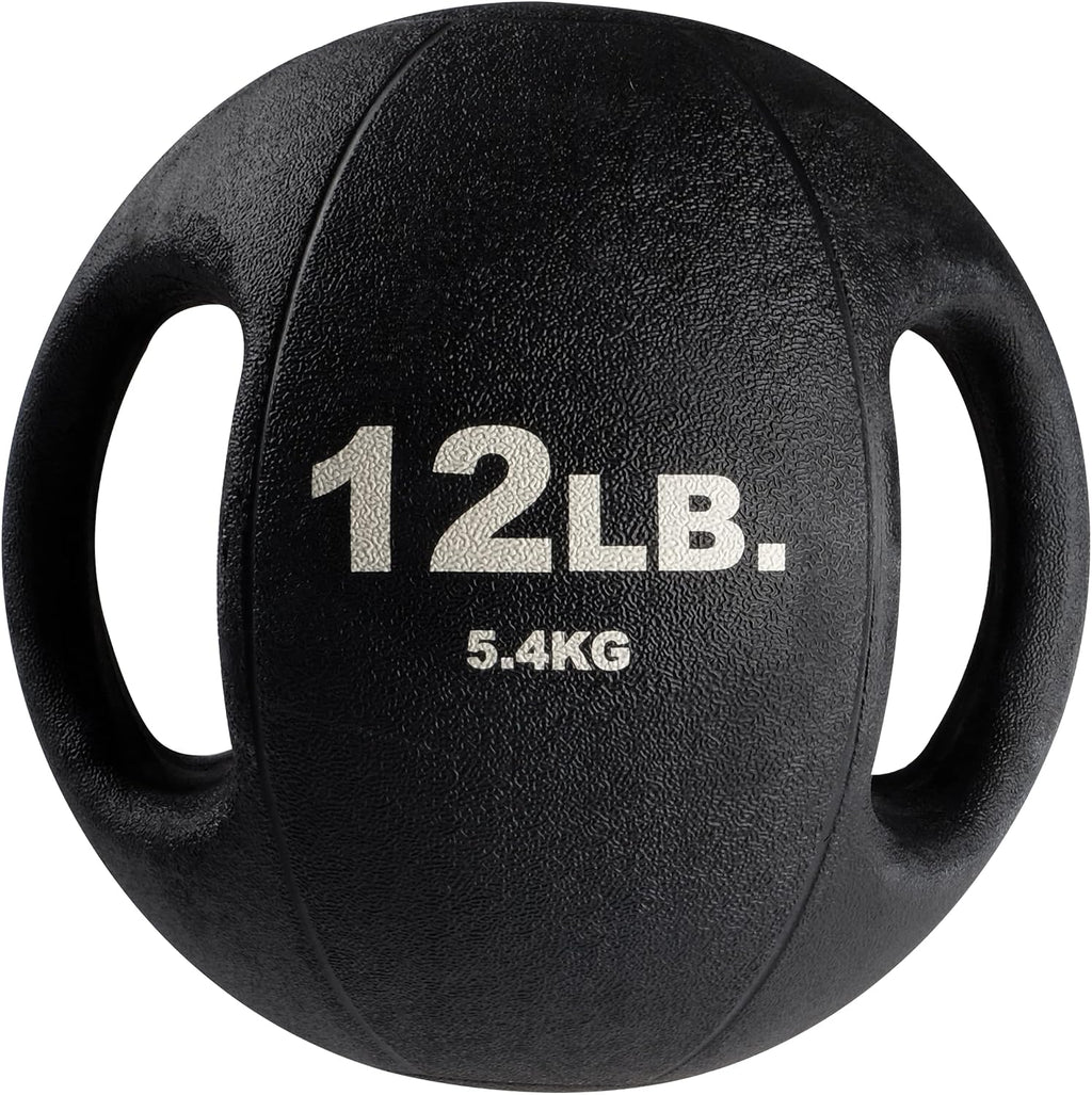 Body-Solid Heavy-Duty Exercise Medicine Balls with Dual Handles, Durable Non Slip Rubber Grip Medicine Ball for Weights Training, Weightlifting & Core Workouts.