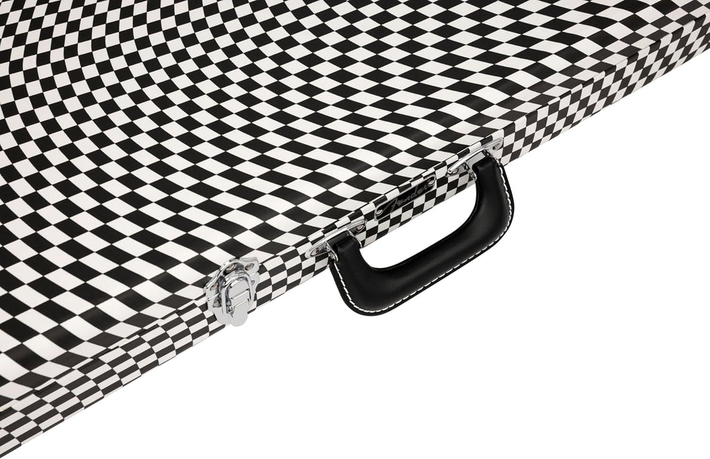 Fender Classic Series Hardshell Wood Electric Guitar Case, Stratocaster/Telecaster, Wavy Checkerboard