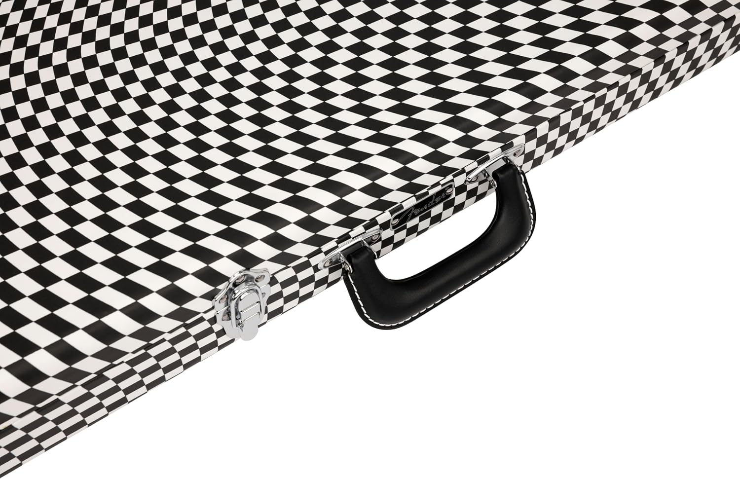 Fender Classic Series Hardshell Wood Electric Guitar Case, Stratocaster/Telecaster, Wavy Checkerboard