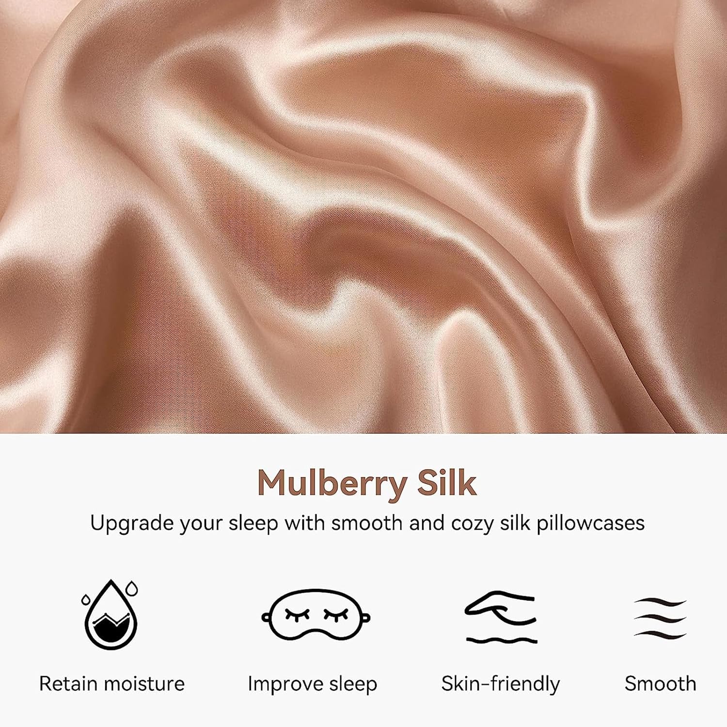2 Pack Silk Pillowcase, Both Sides 100% Mulberry Silk Pillow Case for Hair & Skin, Pure Natural Satin Pillow Cases with Hidden Zipper, Soft,Cozy and Breathable Silk Pillow Cover,20''×30'',Pink