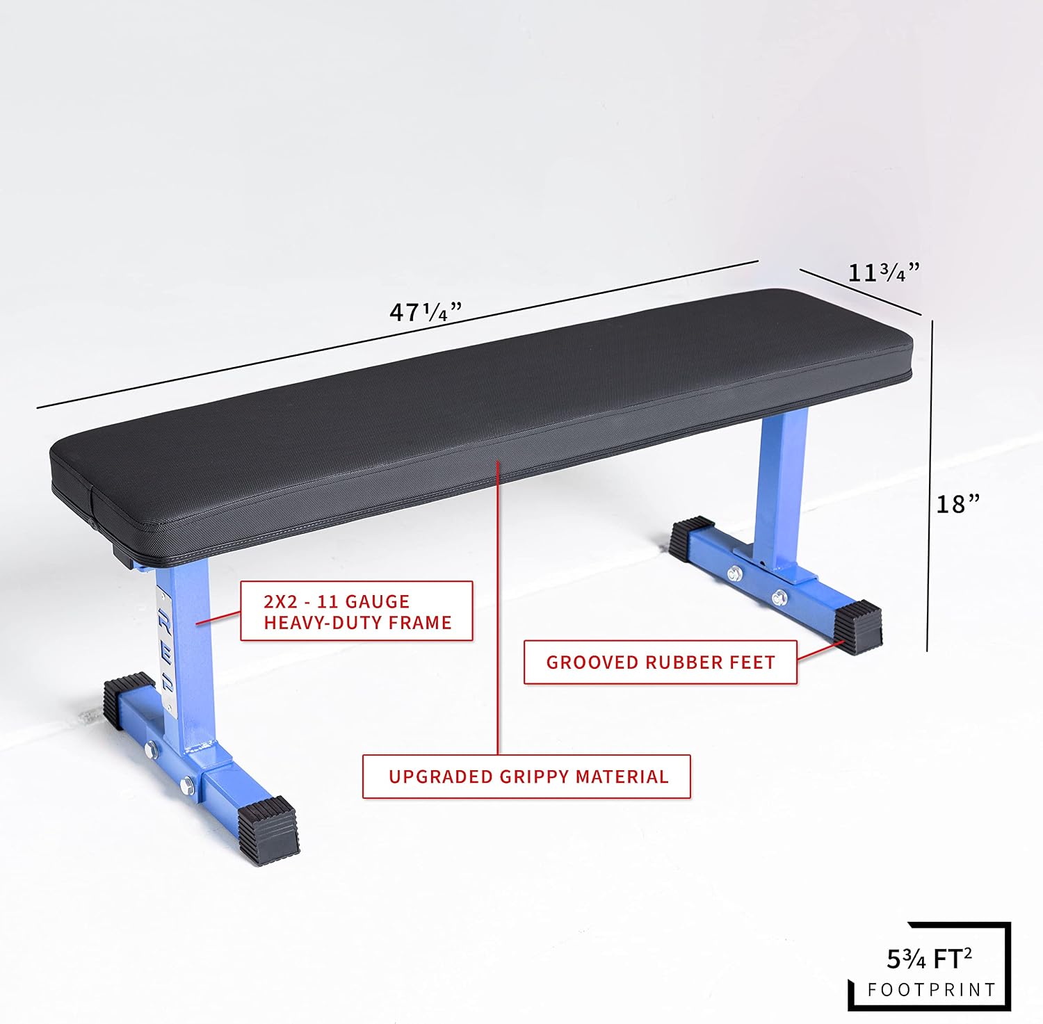 REP Fitness Flat Weight Bench, Heavy Duty Workout Bench For Home Gym, Folding Fitness Equipment For Strength Training, Adjustable Utility Platform For Dumbbells, Barbell, Lifting And Core Exercises