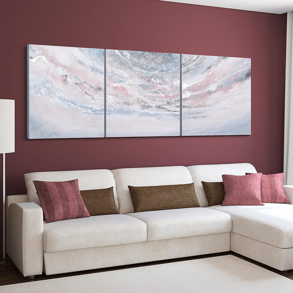Empire Art Direct Abstract Wall Art Textured Hand Painted Canvas by Martin Edwards, Triptych, 32' x 32' each, Heavens 1