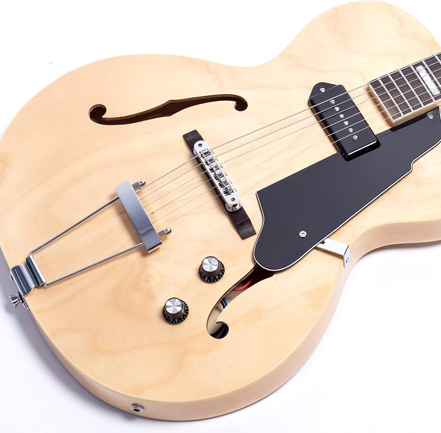 GROTE Jazz Electric Guitar Hollow Body Chrome Hardware (Natural)
