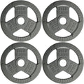 Yes4All Tri-Grip Handles Cast Iron Olympic Weight Plates, 2-Inch Weight Plates for Weight Lifting with Smooth and Durable Finish, Suitable for Strength Training Exercises (Single, Pair and Set)