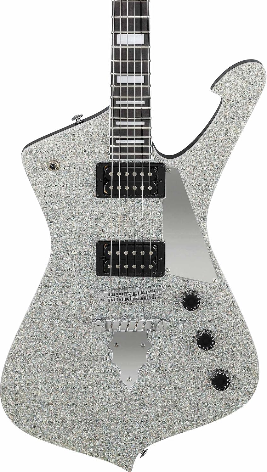 Ibanez PS60 Paul Stanley Electric Guitar - Silver Sparkle Bundle with Gig Bag, Tuner, Instrument Cable, Picks, Austin Bazaar Instructional DVD, and Polishing Cloth