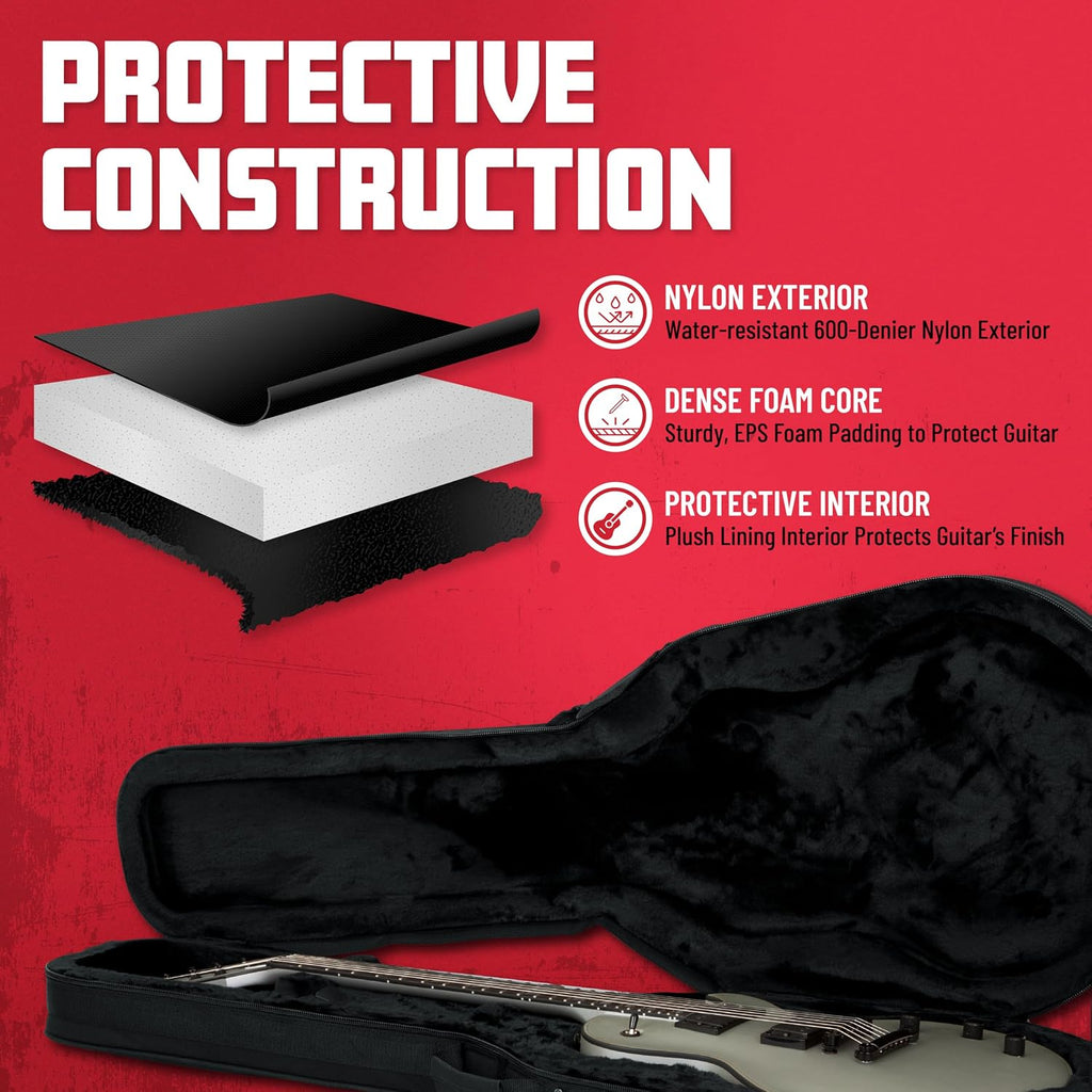 Gator Cases Lightweight Polyfoam Guitar Case For Les Paul Single Cut Away Electric Guitars (GL-LPS)