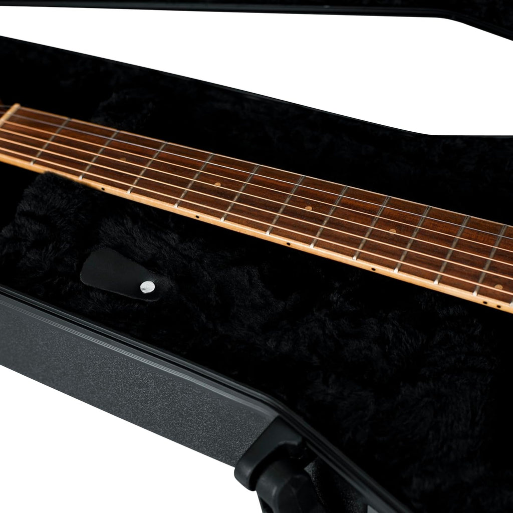 Gator Cases Molded Flight Case For Acoustic Dreadnought Guitars With TSA Approved Locking Latches, (GTSA-GTRDREAD)