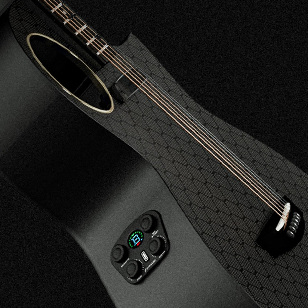 Enya X4 PRO Custom Luca Stricagnoli Collaboration Edition – Black Hole, 41' Full-Size Carbon Fiber Acoustic-Electric Guitar, Smart Onboard Pickup System, Cutaway Design, with Custom Gig Bag