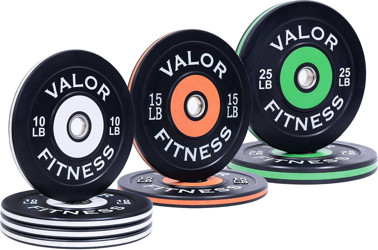 Valor Fitness Olympic Bumper Plate Pro - Weight Plates - Lifting Strength Conditioning Cross Training Workouts – Sold in Singles, Pairs, Sets - Workout Equipment