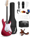 Tostar Electric Guitar Kit with Amp HSS Pickup Beginner Electric Guitar with Gig Bag,Capo,Tremolo, Strap, Picks Stratocaster 39' Full Size Electric Guitars Heavy Metal 6 String for Gifts Red