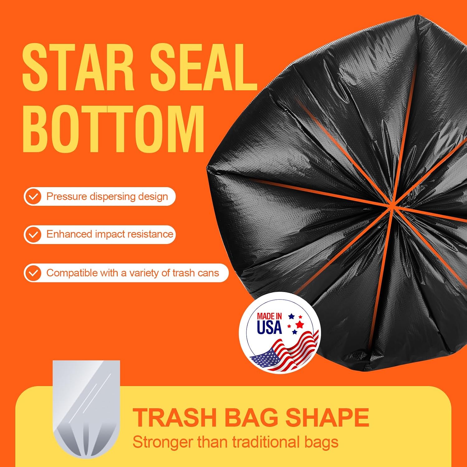 Delxo 30-33 Gallon Trash Bags, 2000 Count – 0.6 Mil Medium Duty Garbage Bags, Durable Plastic Bolsas para basura, Perforated Design– Made in USA for Kitchen, Yard, Office (Black)