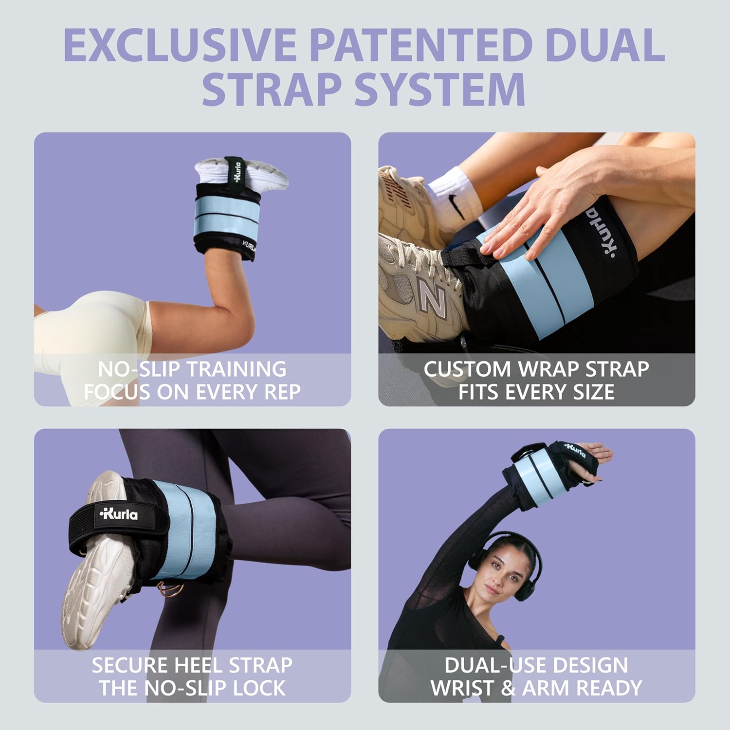 Ankle & Wrist Weights – 8/16/20/30 lbs Pair (4–15lbs - Each) | Dual Adjustable Secure Strap System | Patented Design | Ideal for Home Workouts, Pilates, Yoga, Glute Training