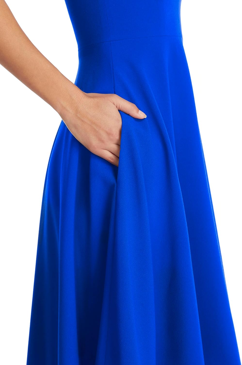 Dress the Population Women's Catalina Solid Sleeveless Fit & Flare Midi Dress