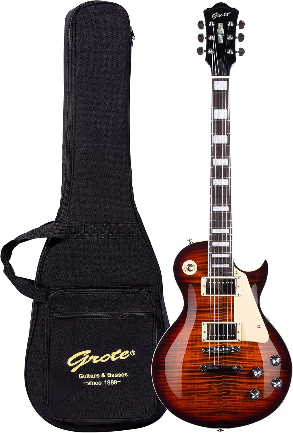 Grote Electric Guitar Solid Body LPYS-006 Maple Neck, Stainless Steel Frets, Ideal for All Levels, with Gigbag(VS)