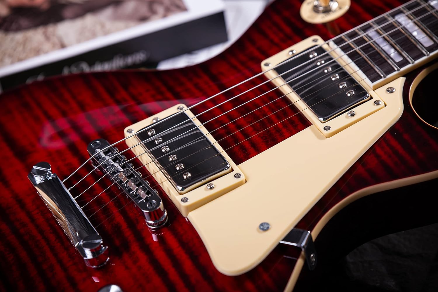 Grote Electric Guitar Solid Body LPYS-006 Maple Neck, Stainless Steel Frets, Ideal for All Levels, with Gigbag(Red)