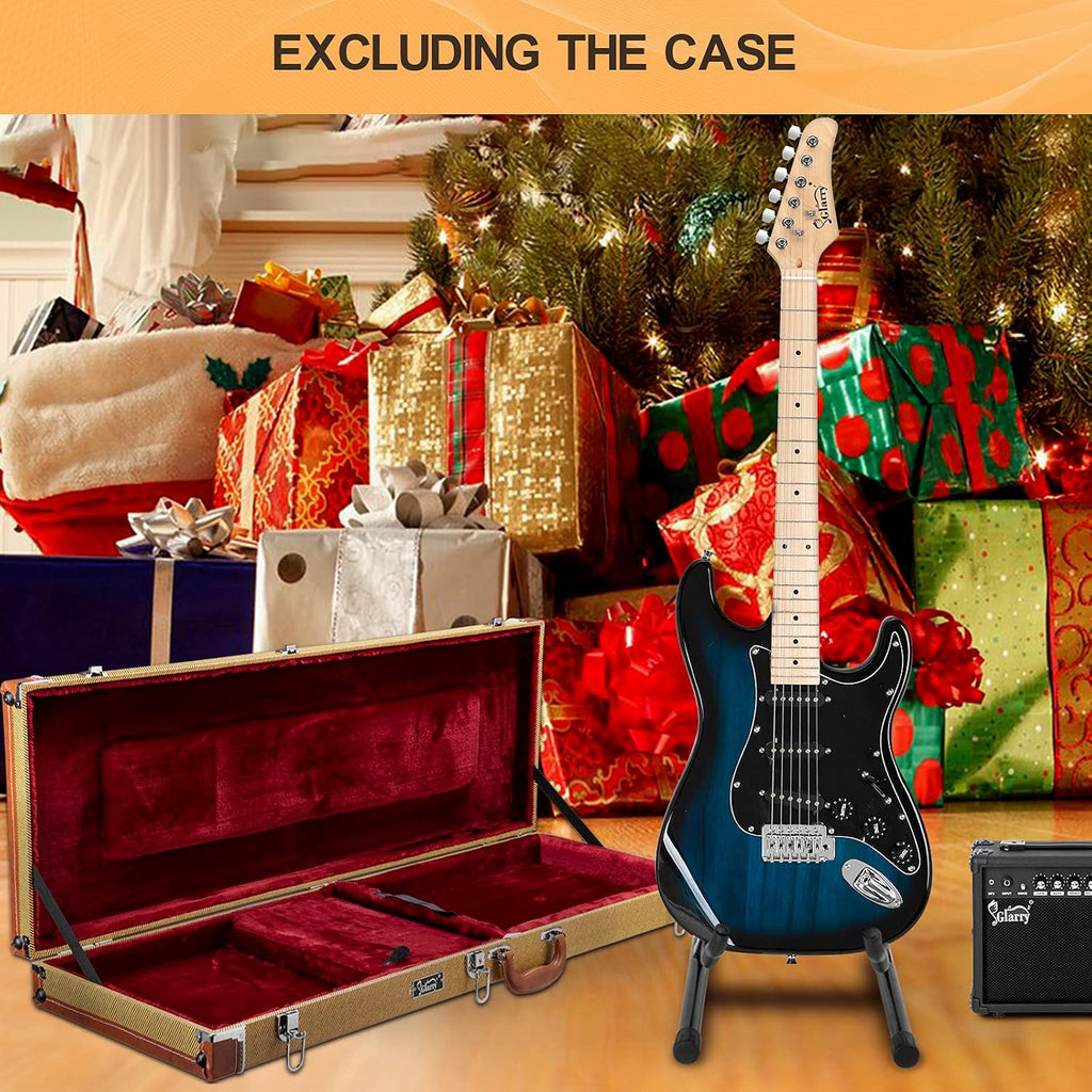 GLARRY Full Size Electric Guitar for Music Lover Beginner with 20W Amp and Accessories Pack Guitar Bag (DARK BLUE, 39' Right Handed)