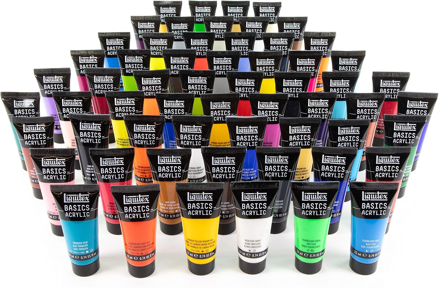 Liquitex BASICS Acrylic Paint Set, 60 x 22ml (0.74-oz) Tube Paint Set