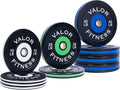 Valor Fitness Olympic Bumper Plate Pro - Weight Plates - Lifting Strength Conditioning Cross Training Workouts – Sold in Singles, Pairs, Sets - Workout Equipment