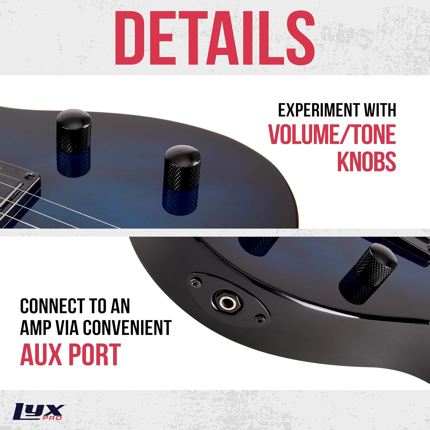 LyxPro CS 30' Electric Guitar Kit for Beginner, Intermediate & Pro Players with Guitar, Amp Cable, 6 Picks & Learner's Guide | Solid Wood Body, Volume/Tone Controls, 5-Way Pickup - Blue