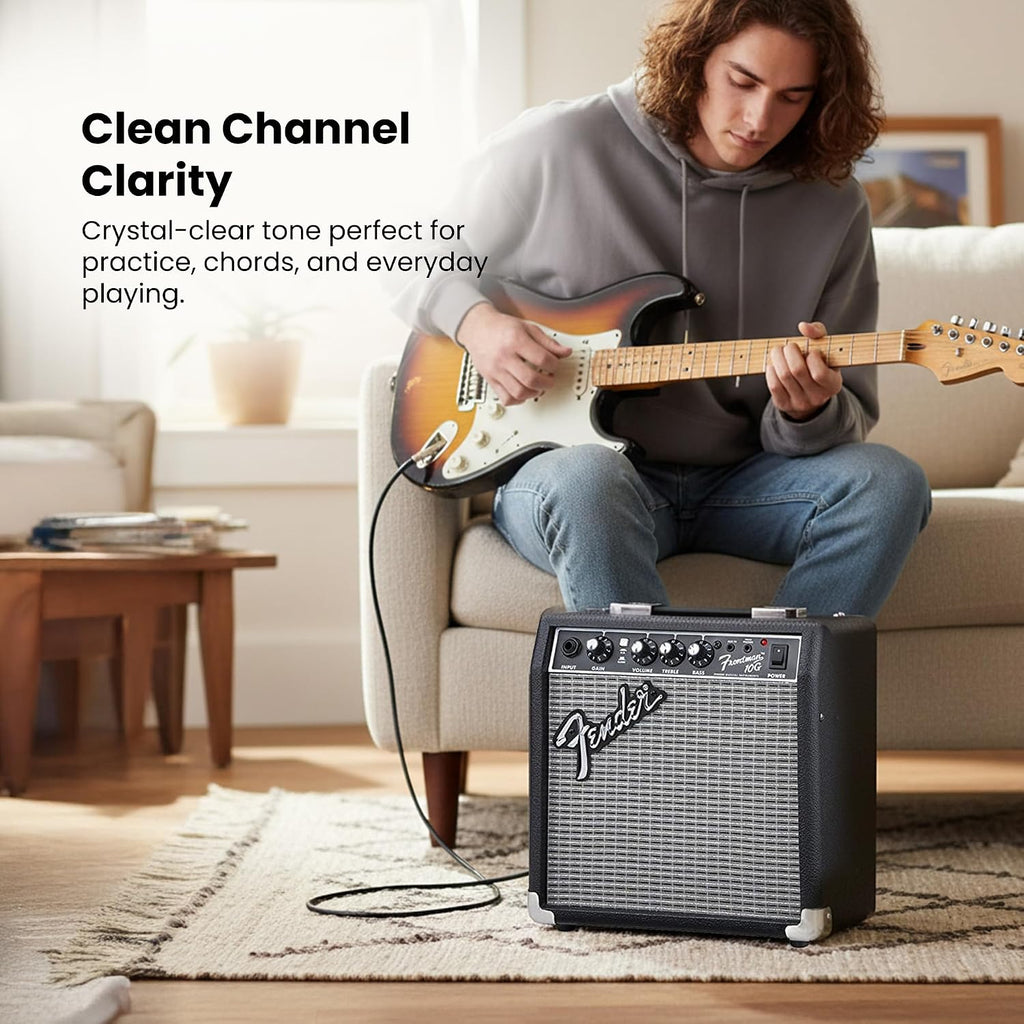 Fender Frontman 10G Guitar Combo Amplifier - Black Bundle with Cable and Austin Bazaar Exclusive 12-Pack Picks
