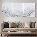 Empire Art Direct Abstract Wall Art Textured Hand Painted Canvas by Martin Edwards, Triptych, 40' x 30' each, Blizzard