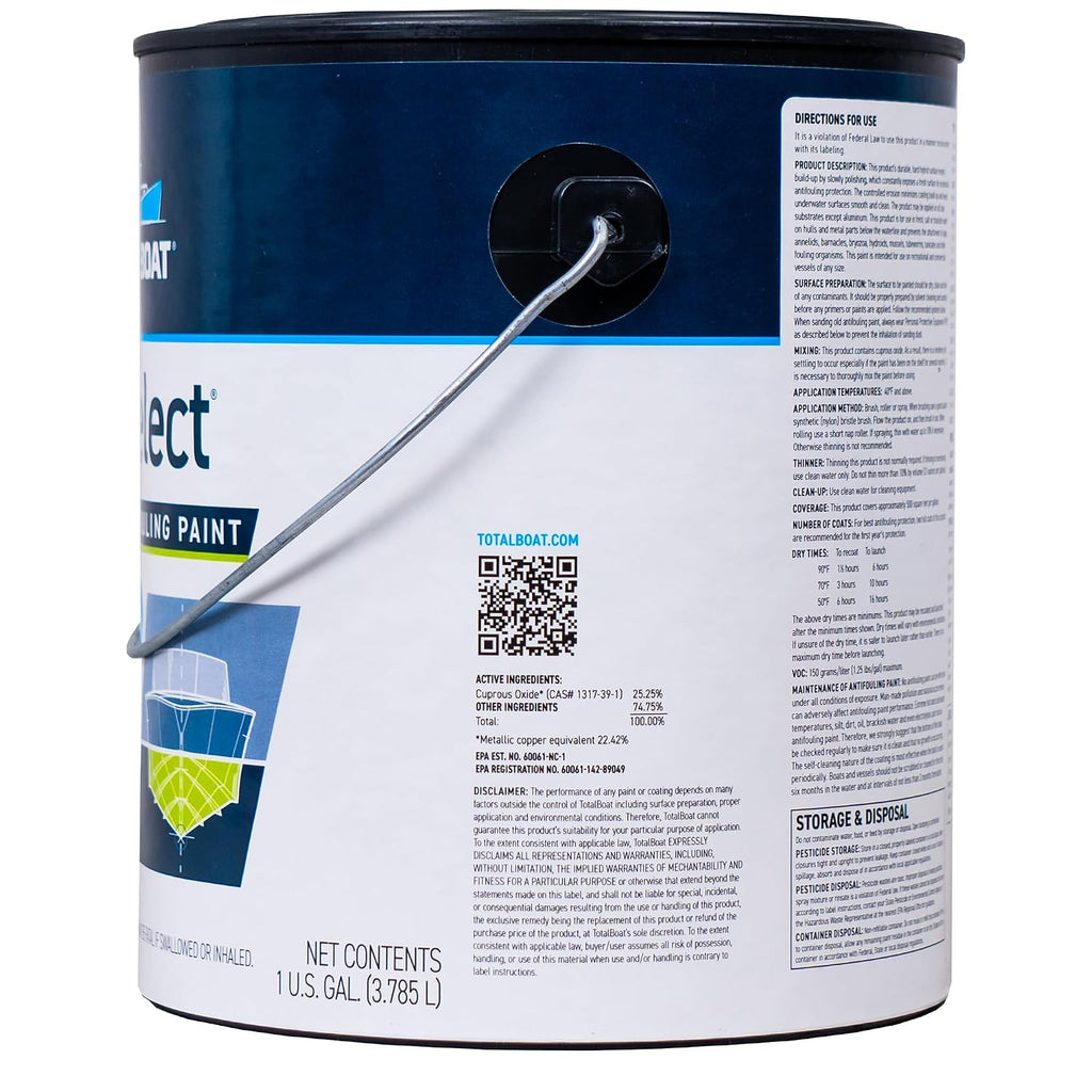 TotalBoat JD Select Ablative Antifouling Bottom Paint for Fiberglass, Wood and Steel Boats (Black, Gallon)