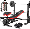 OPPSDECOR 900LBS All in One Weight Bench Set with Squat Rack Adjustable Workout Bench with Leg Developer Preacher Curl Rack Fitness Strength Training Bench for Home Gym