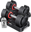 Rendpas Adjustable Dumbbells Set of 2, 5-in-1/10-in-1/16-in-1 Quick-Lock Hand Weights 25/55/80 lbs Pair, Anti-Slip Handle Free Weights Set for Home Gym Strength Training for Men Women