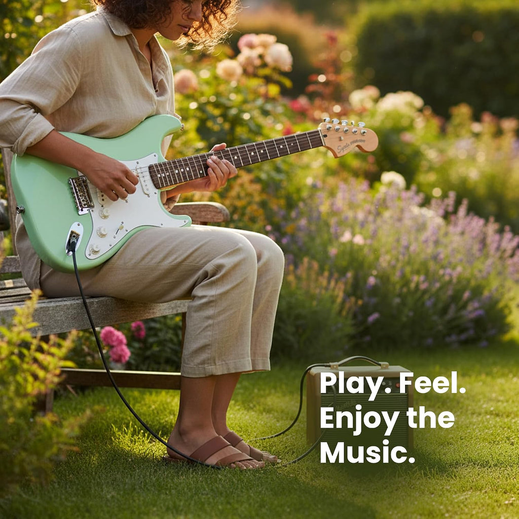 Fender Squier Affinity Stratocaster Limited Edition - Surf Green Bundle with Frontman 10G Amplifier, Gig Bag, Tuner, Instrument Cable, Strap, Picks, and Austin Bazaar Instructional DVD