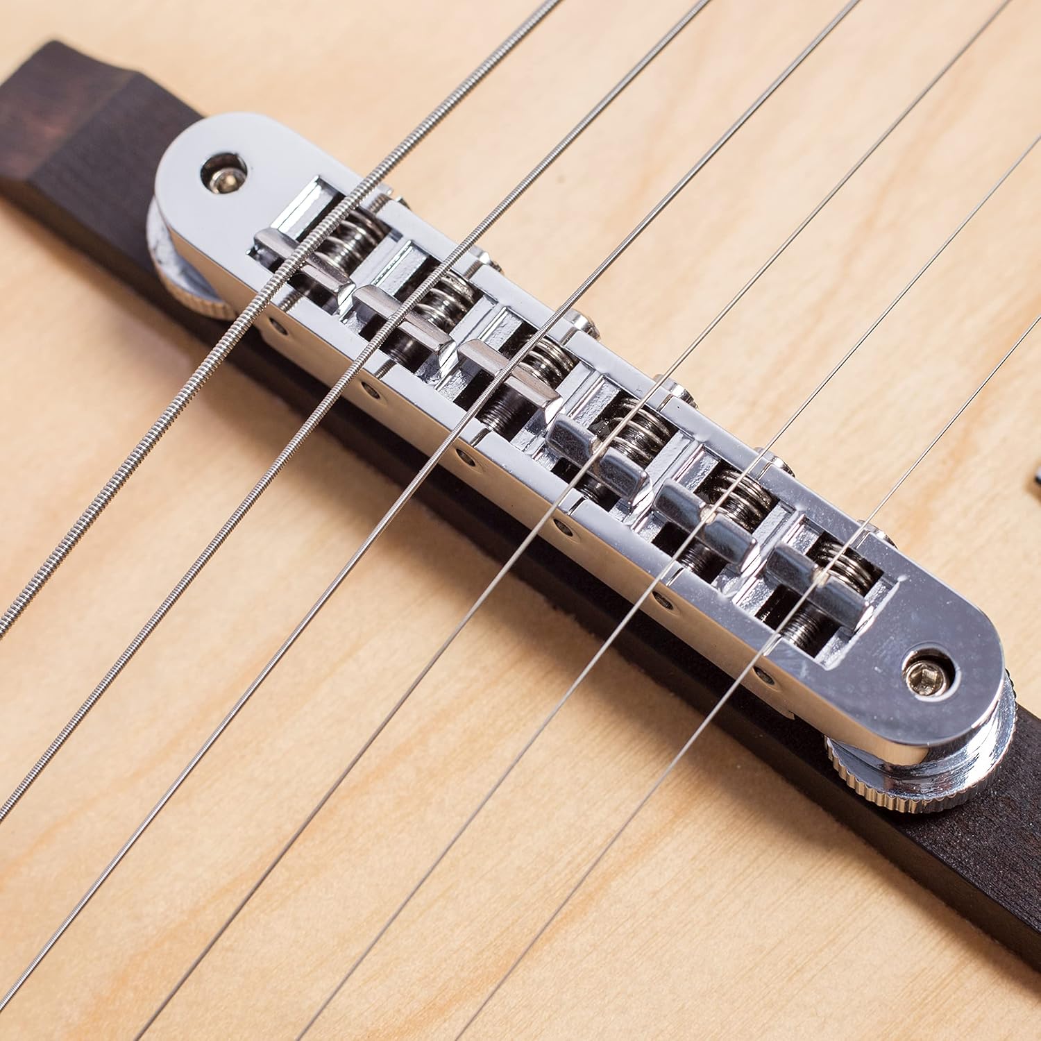 GROTE Jazz Electric Guitar Hollow Body Chrome Hardware (Natural)