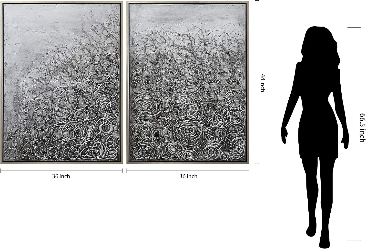 Empire Art Direct Abstract Wall Art Textured Hand Painted Canvas by Martin Edwards, Diptych, 48' x 36' each, Circular Logic