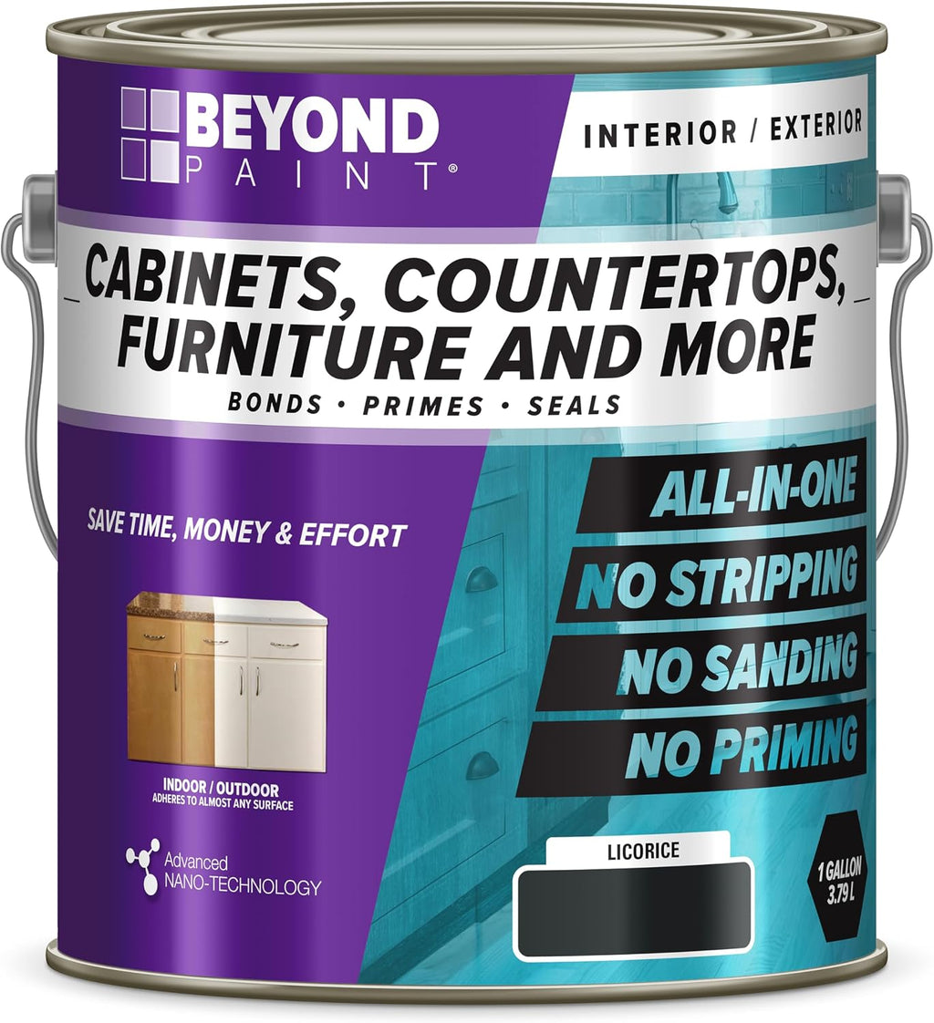 Beyond Paint Furniture, Cabinets and More All-in-One Refinishing Paint Gallon, Licorice