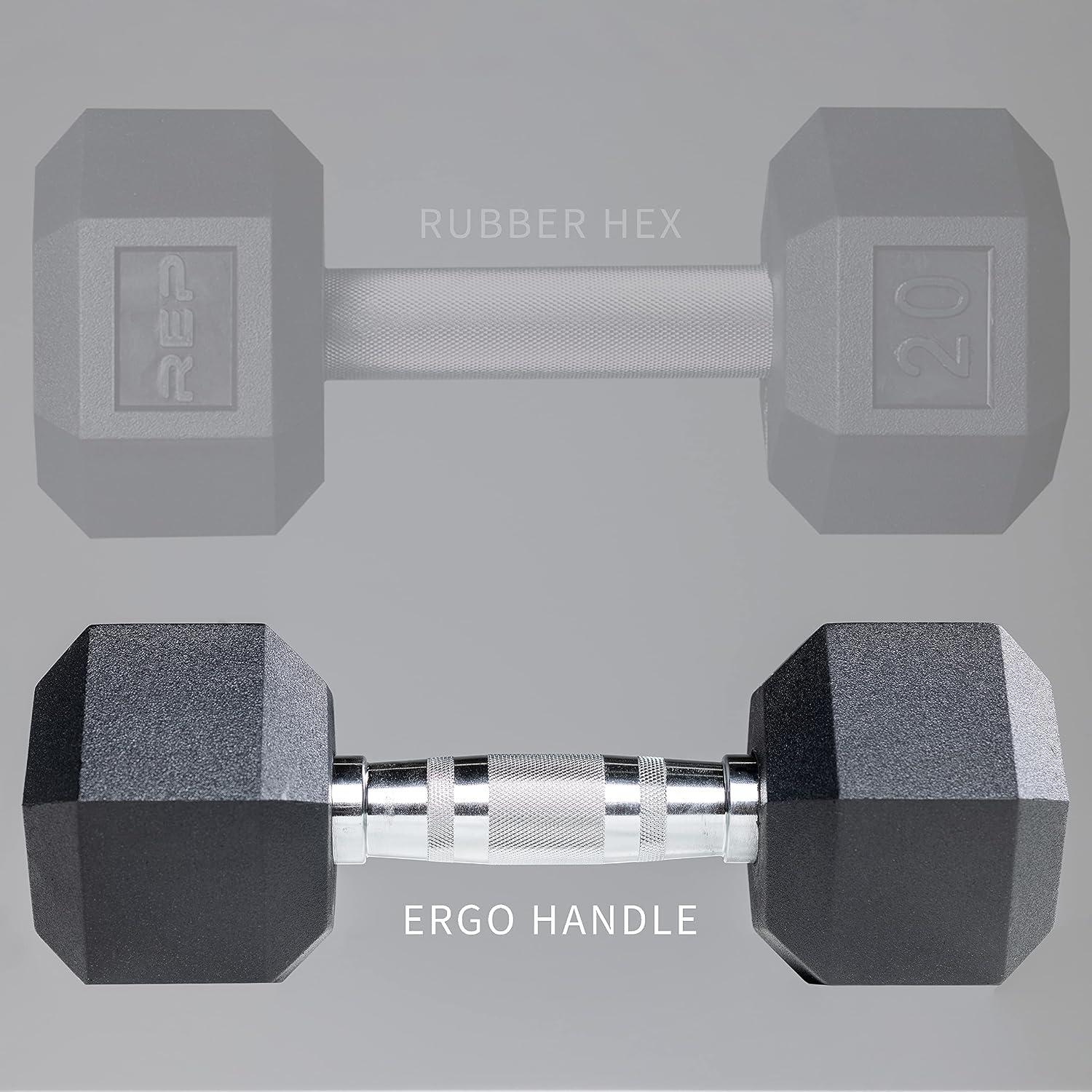 REP FITNESS 5 to 50 Ergo Dumbbell Set with Matte Black 3-tier Dumbbell Rack