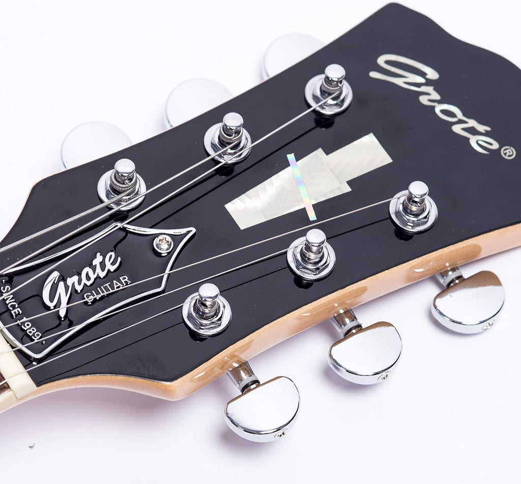 GROTE Jazz Electric Guitar Hollow Body Chrome Hardware (Natural)