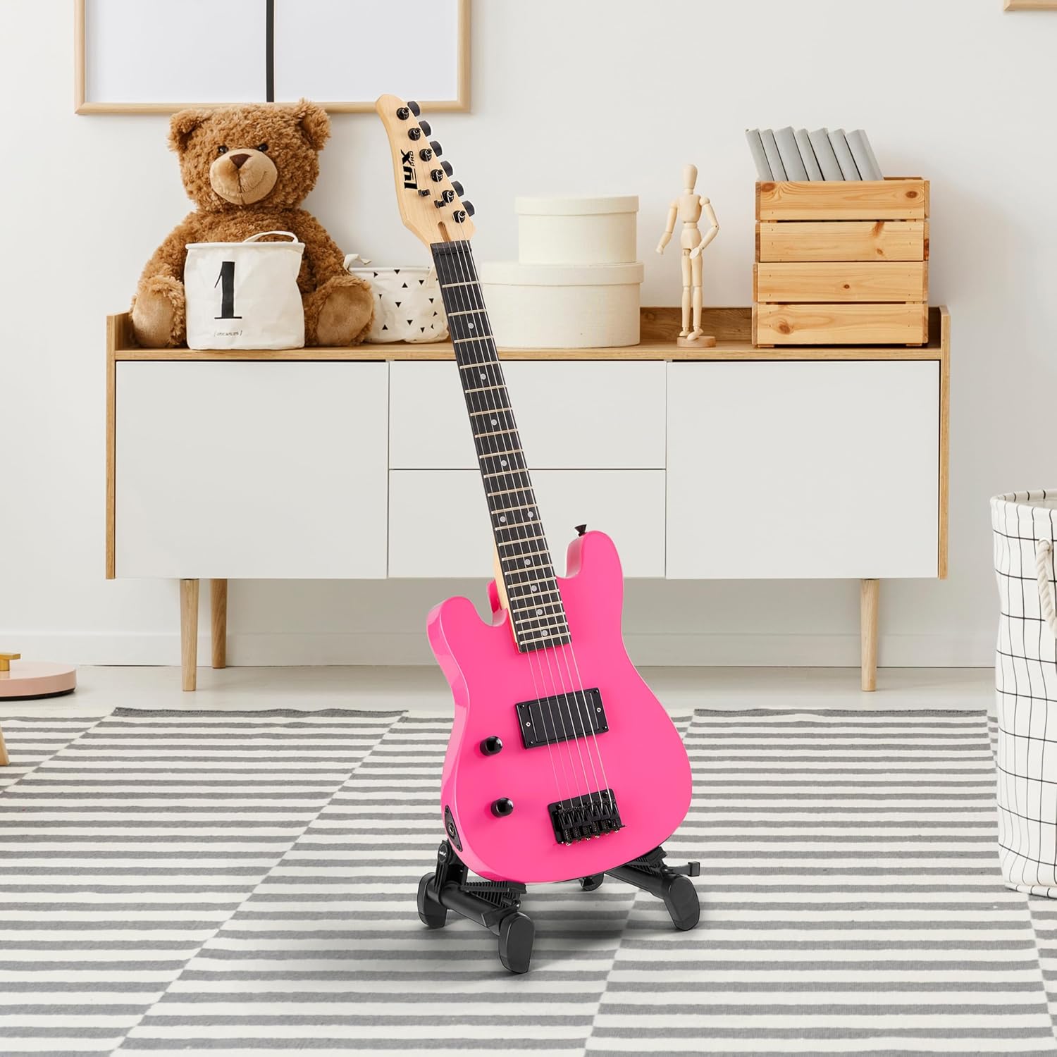 LyxPro CS 30' Left Hand Electric Guitar Kit for Beginner, Intermediate & Pro Players with Guitar, Amp Cable, 6 Picks & Learner's Guide, Solid Wood Body, Volume/Tone Controls, 5-Way Pickup - Pink
