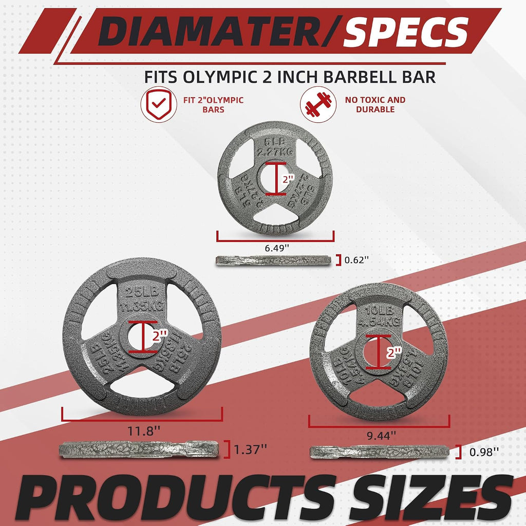 Signature Fitness 2-Inch Cast Iron Barbell Sets