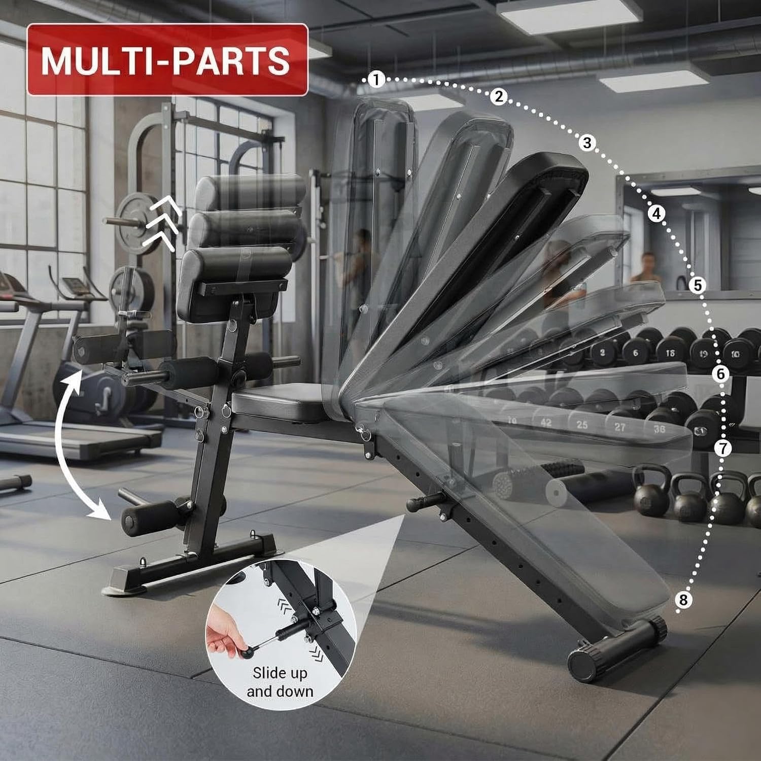 Adjustable Weight Bench, Foldable Flat Incline Decline Workout Bench & All-in-One Home Gym Training Station, Multi-Style & Weight Capacity Optional for Full Body Strength Training