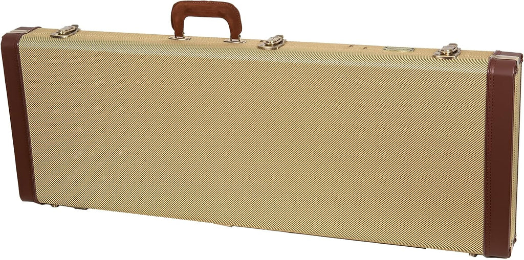 Crossrock Master Series Electric Guitar Case for Fender Stratocaster & Telecaster | Fabric Tweed Exterior, Re-Engineered Wooden Shell, Leather Handle(CRW720EFT)