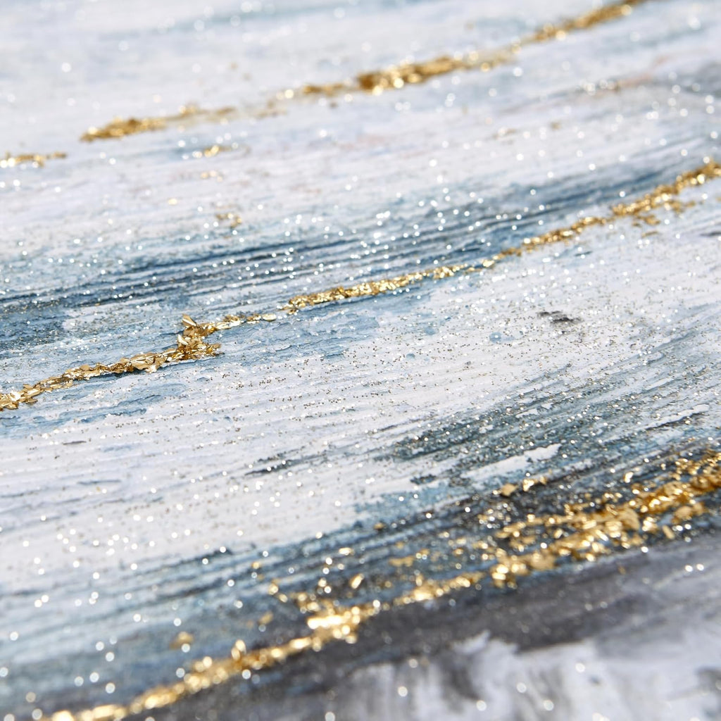Empire Art Direct Abstract Wall Art Textured Hand Painted Canvas by Martin Edwards, Triptych, 40' x 30' each, Blizzard