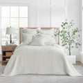 Levtex Home Mills Waffle Full Bedspread Set (100x104in) with 2 Pillow Shams (26x20in) - Cream - Cotton Waffle Full Size Bedspread Set - Lightweight, Soft, Pre-Washed